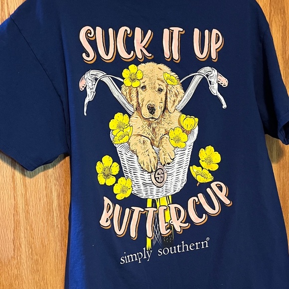 Simply Southern Navy Tee with Yellow Emblem - Picture 8 of 8